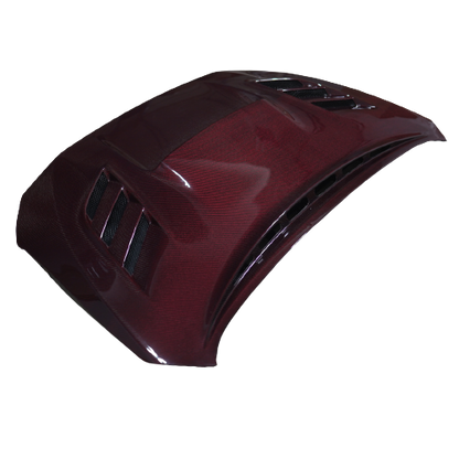 JDMuscle [15-21 WRX/STI] Carbon Fiber Hood V2 w/ Heat Extract - Evergreen Kings