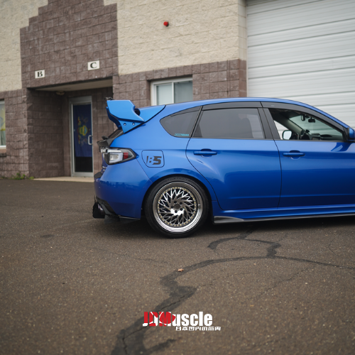 JDMuscle JDMuscle 08-14 WRX/STI VS Style spoiler with brake lights, ABS, paint matched, and partial carbon fiber finish.