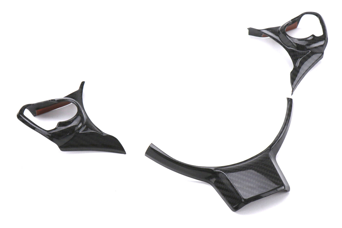 OLM LE dry carbon fiber steering wheel trim for Subaru BRZ and Toyota GR86