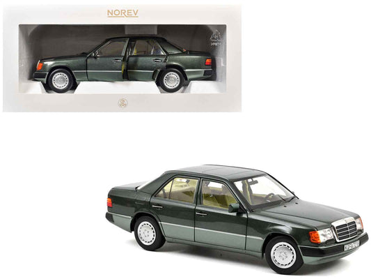 1990 Mercedes-Benz 230 E Night Green Metallic with Green Interior 1/18 Diecast Model Car by Norev