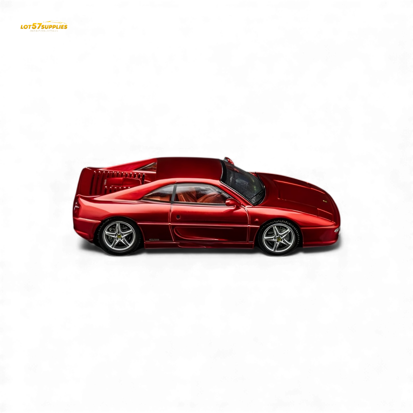 Red 1:64 scale TPC Ferrari F355 Challenge diecast model by Lot57Supplies Diecast Shop, showing detailed exterior in metallic red.