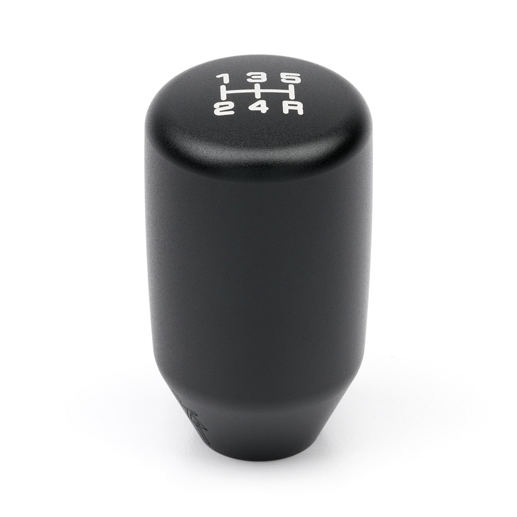 A satin black ACUITY ESCO-T5 5-speed shift knob with M10 x 1.5 threading for car gear shift lever, branded by Prestige Auto Lab.