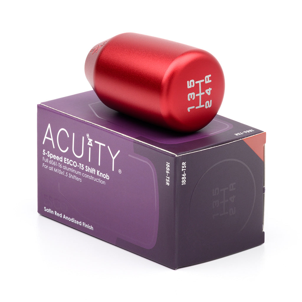 ACUITY ESCO-T5 5-Speed Shift Knob | Satin Red M10 x 1.5