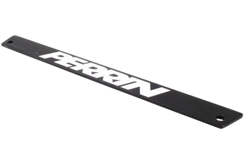 Black license plate delete cover for 2022-2025 Subaru WRX by Perrin, designed for a sleek, clean look on the vehicle's front or rear.