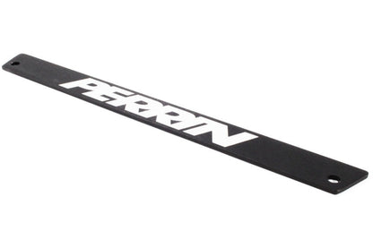 Black license plate delete cover for 2022-2025 Subaru WRX by Perrin, designed for a sleek, clean look on the vehicle's front or rear.