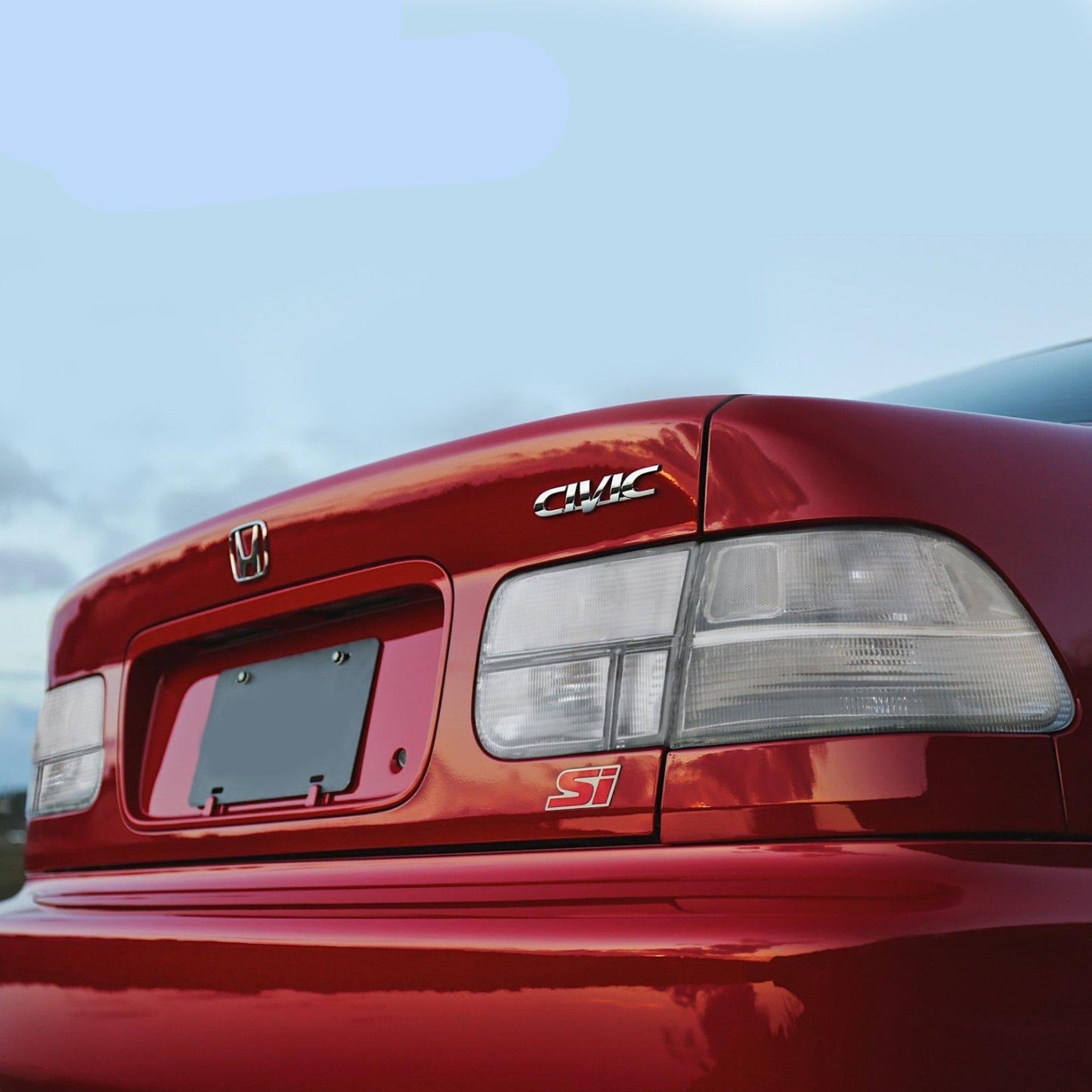 Set of four clear rear tail lights for 1996-2000 Honda Civic 2-door coupe by DEPO, designed for JDM style upgrade.