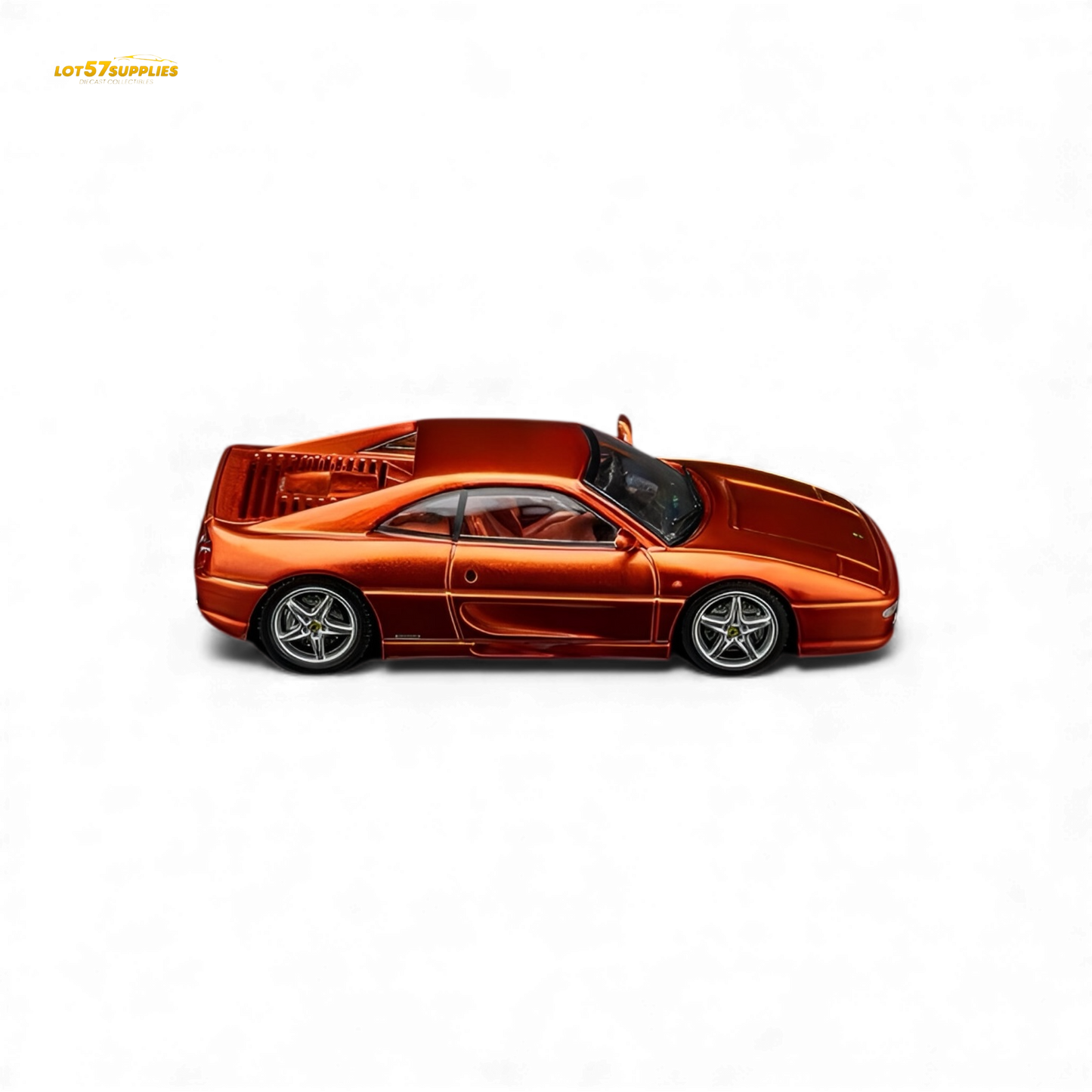 Pre-order TPC Ferrari F355 Challenge diecast model in metallic orange, 1:64 scale by Lot57Supplies Diecast Shop.