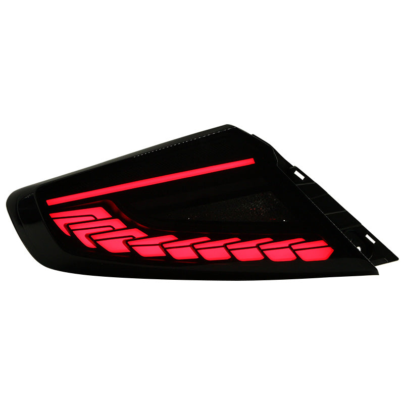 JDMuscle JDMuscle 22-25 WRX Doragon LED Tail Lights showing red and clear lens with integrated turn signals on a car