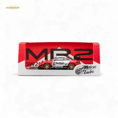 Pre-order MicroTurbo Toyota MR2 diecast model in Marlboro livery, 1:64 scale by Lot57Supplies Diecast Shop, detailed collectible car.