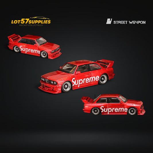 Street Weapon BMW E30 SUP Red Livery 1:64 - Evergreen Kings