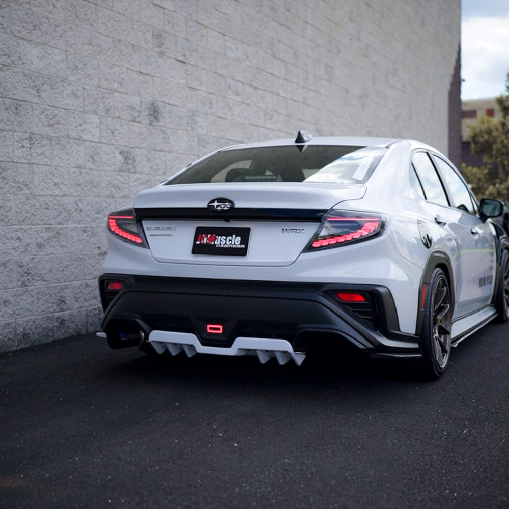 JDMuscle WRX Version Doragon LED tail lights for 2022-2025 Subaru WRX, showcasing sleek red and clear lens design.