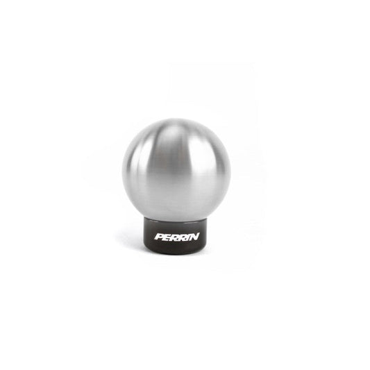 JDMuscle PERRIN 04-21 STI ball shift knob for manual transmission, black textured surface with branded logo
