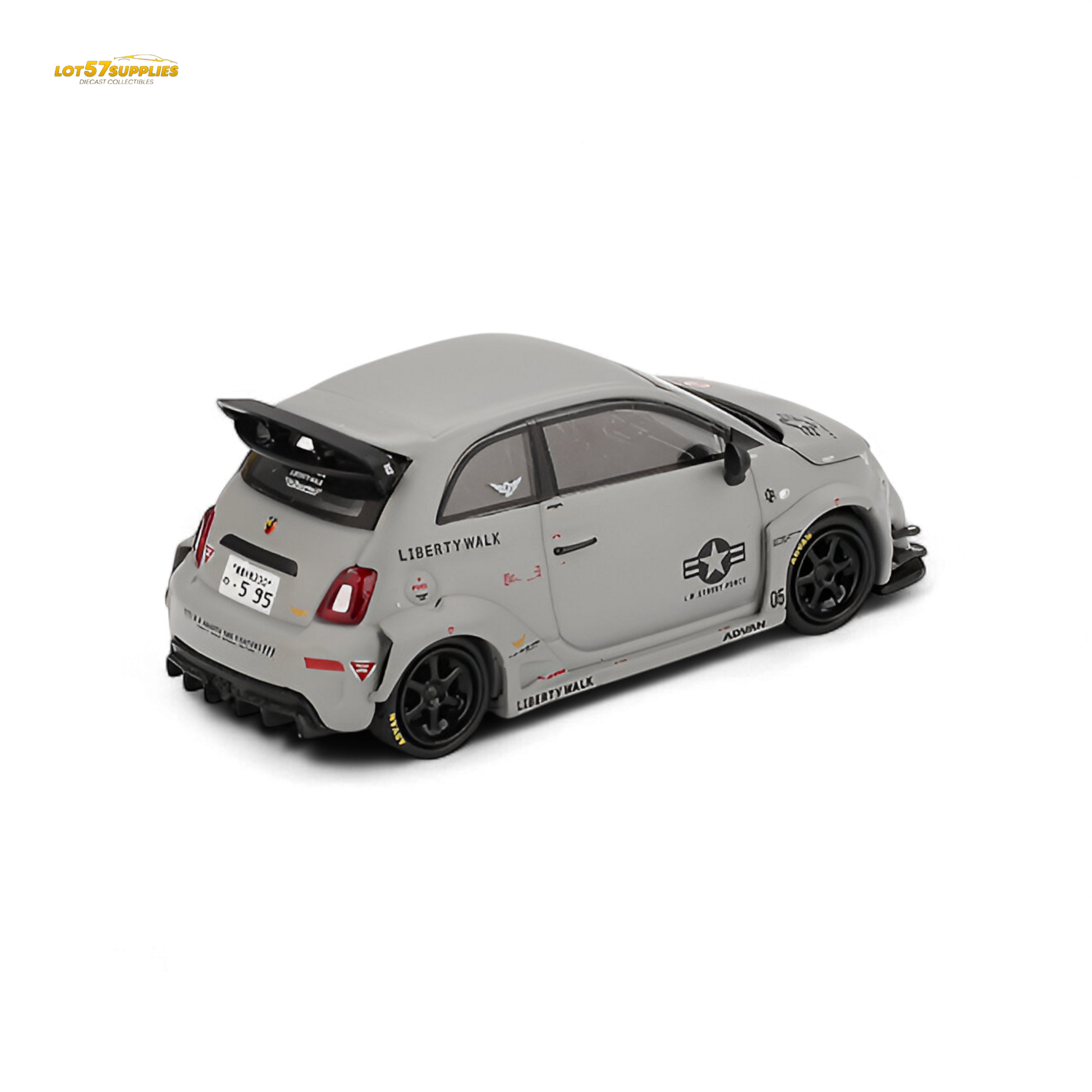 Mini-GT Abarth 595 LB-WORKS x Abas Works Grey 1:64 - Evergreen Kings