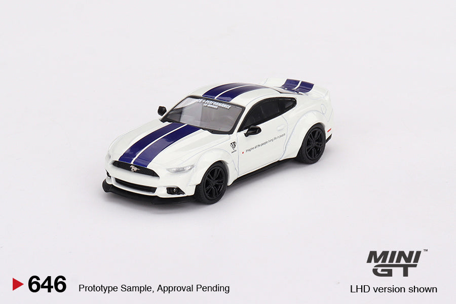 Mini-GT Ford Mustang GT LB-Works White 1:64 - Evergreen Kings