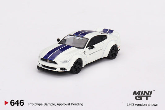 Mini-GT Ford Mustang GT LB-Works White 1:64 - Evergreen Kings