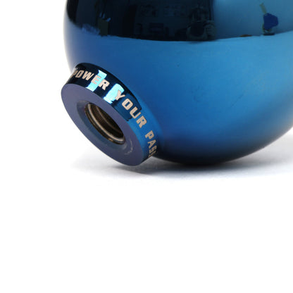 Electric blue BLOX Racing V2 Limited Series spherical shift knob for manual transmission, with 10x1.5 thread, by FR SPORT.