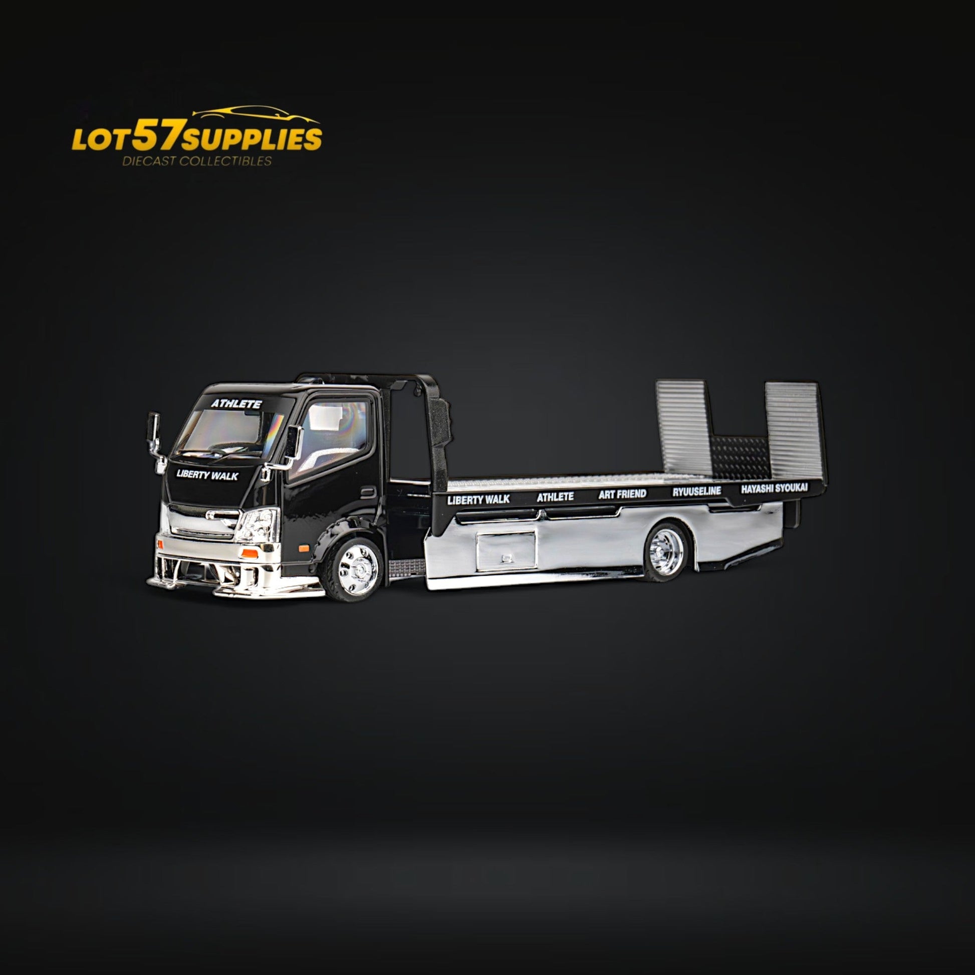 MicroTurbo HINO 300 Custom Flatbed Truck 1:64 - Evergreen Kings