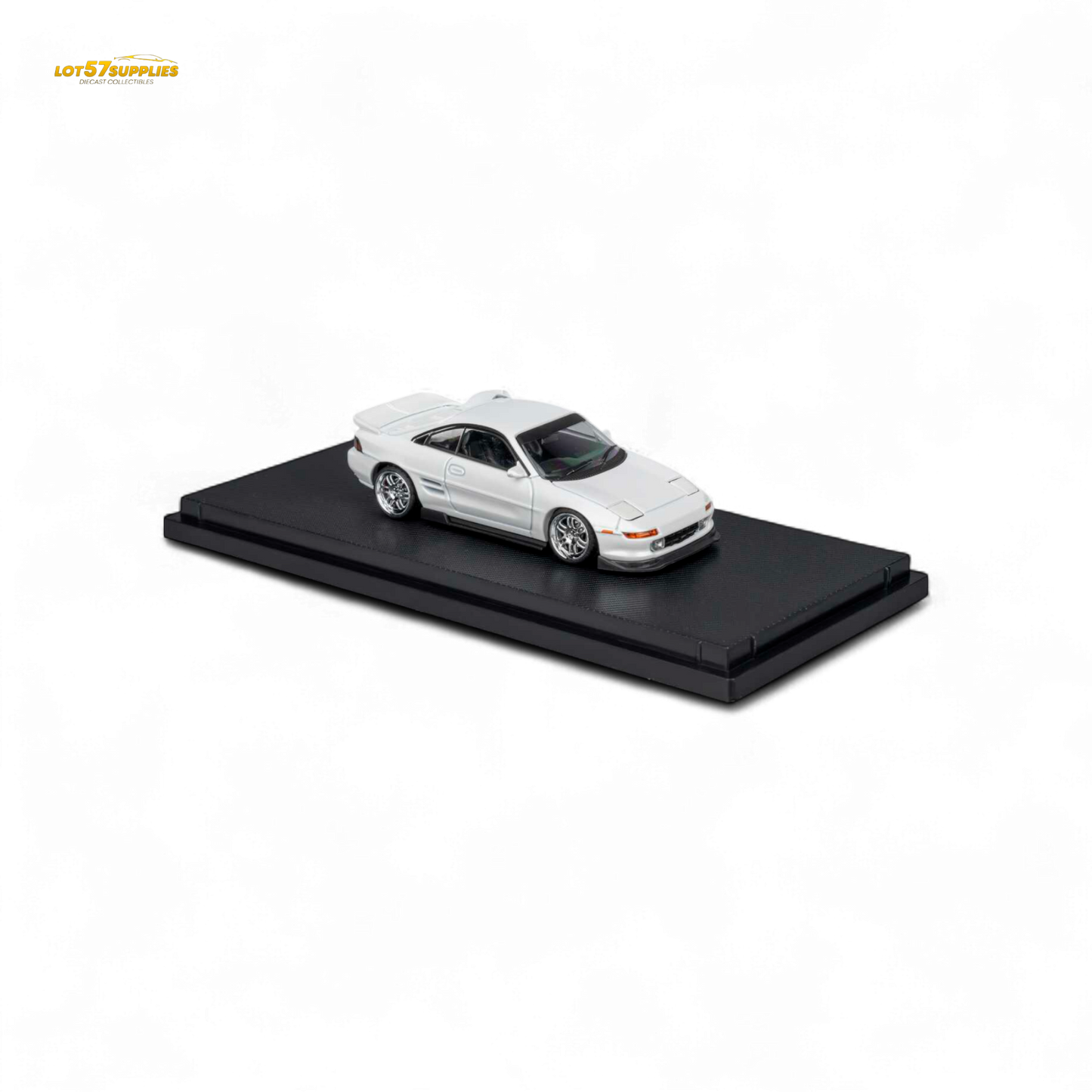 White Toyota MR-2 SW20 Revision 4 V2 diecast model by Lot57Supplies, 1:64 scale, detailed miniature car.