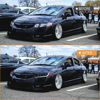 NTXGlow 8th Gen Civic Sedan LED headlights with sequential turn signals, featuring modern, bright illumination and sleek design.