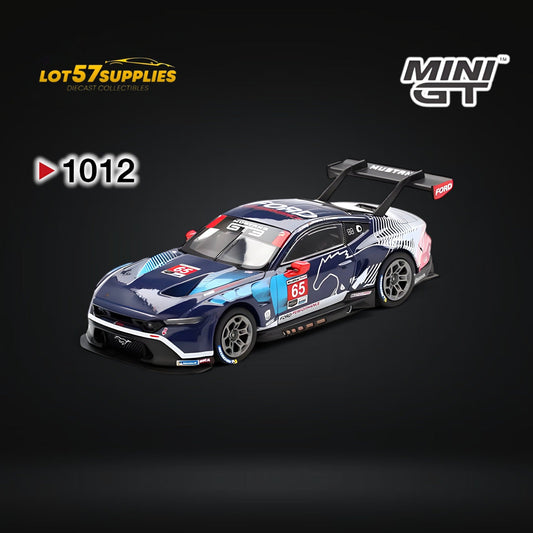 Mini-GT Ford Mustang GT3 #65 diecast model in 1:64 scale, detailed Ford racing car collectible from Lot57Supplies Diecast Shop