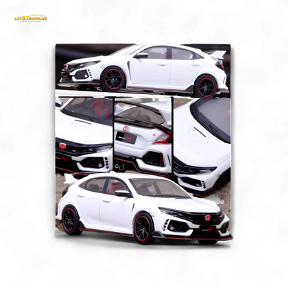 White INNO64 Honda Civic Type-R FK8 diecast model car, detailed 1:64 scale replica from Lot57Supplies Diecast Shop.