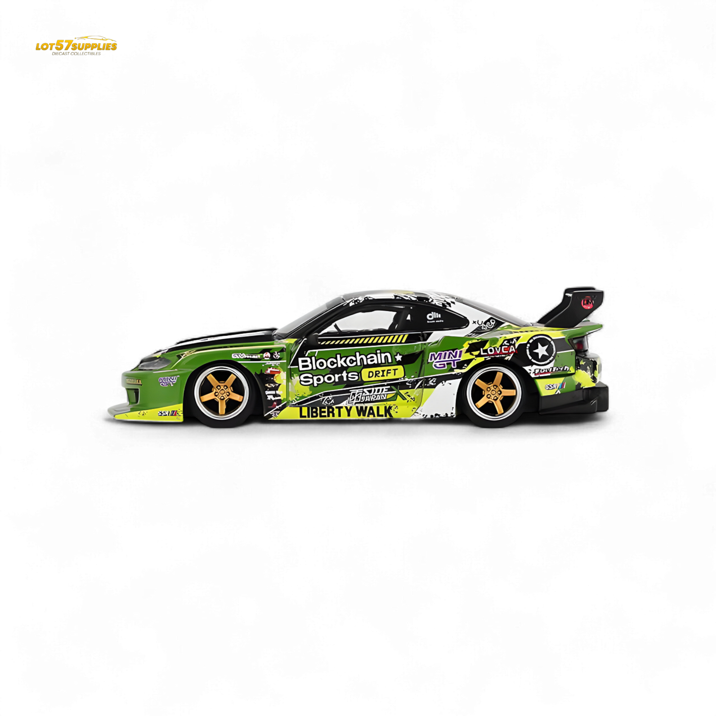 Mini GT Nissan LB-Super Silhouette S15 SILVIA #555 V2 2024 Formula Drift Japan - Evergreen Kings