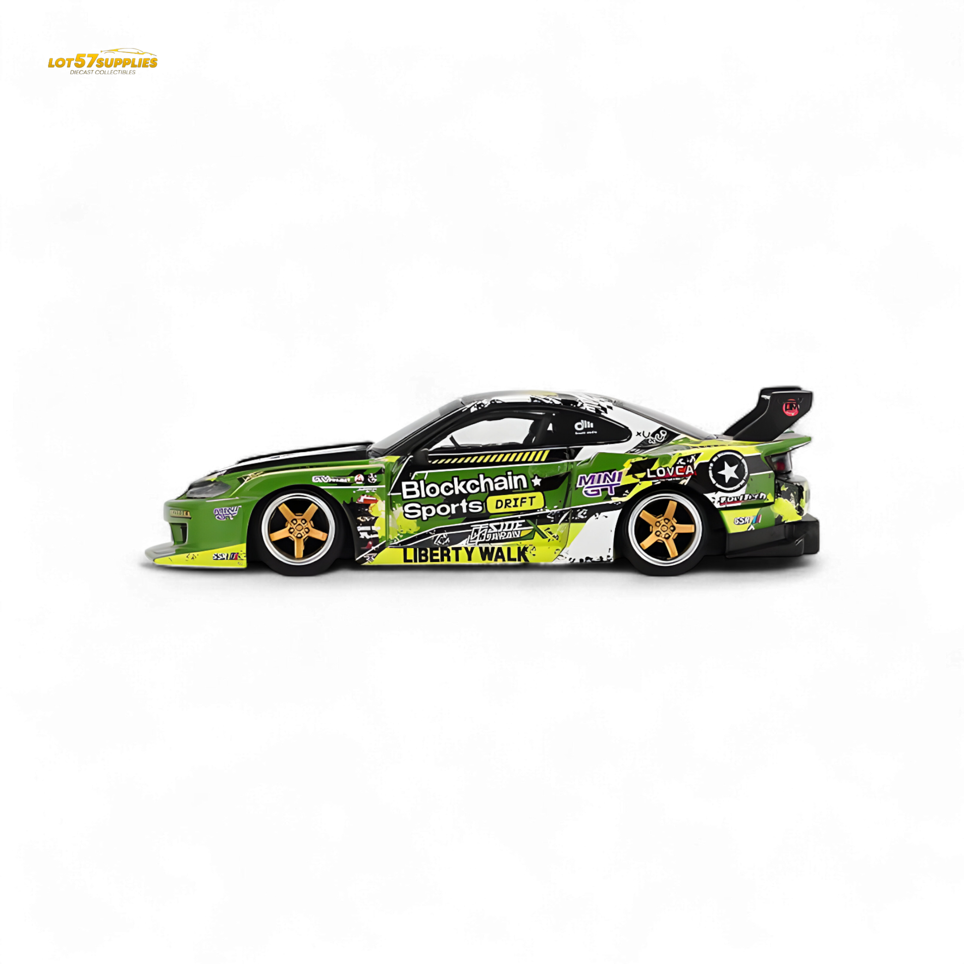 Mini GT Nissan LB-Super Silhouette S15 SILVIA #555 V2 2024 Formula Drift Japan - Evergreen Kings