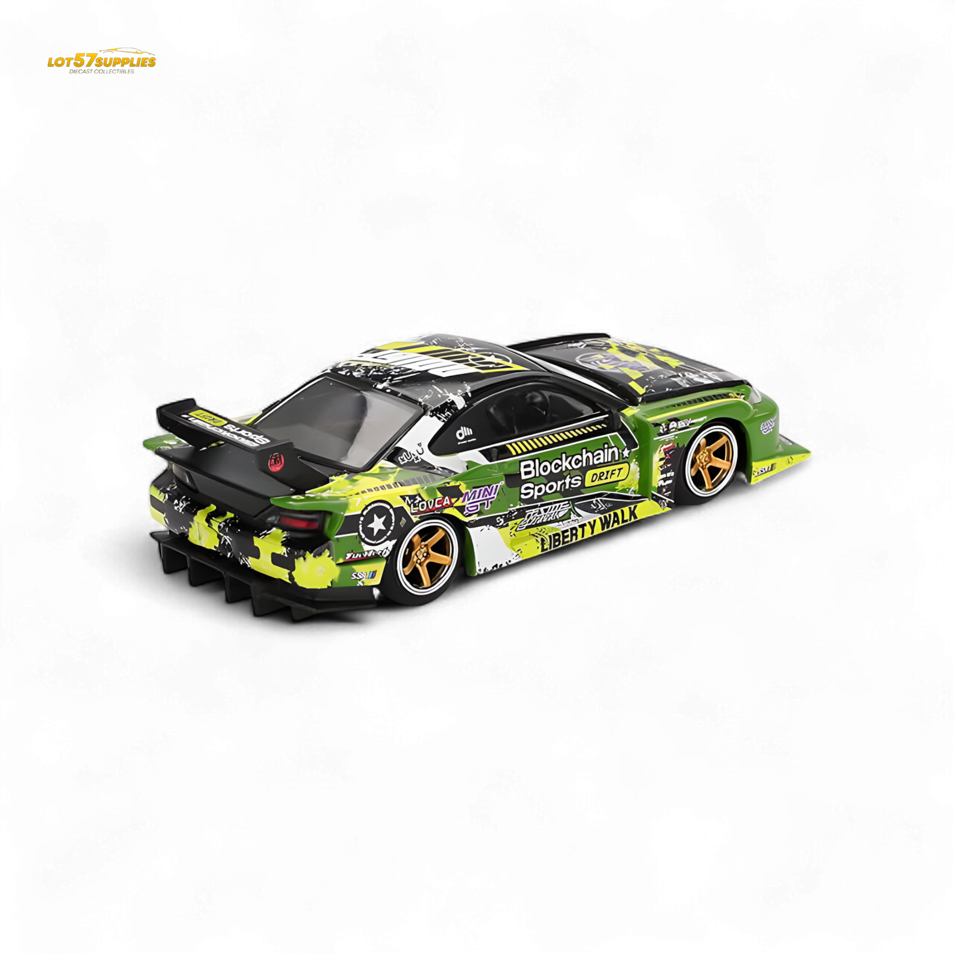 Mini GT Nissan LB-Super Silhouette S15 SILVIA #555 V2 2024 Formula Drift Japan - Evergreen Kings