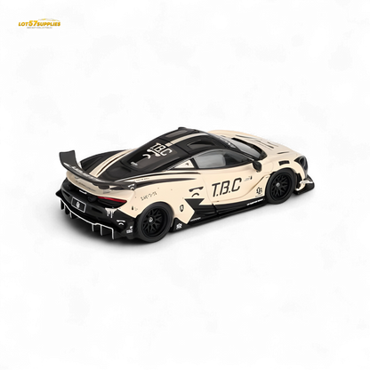 Mini GT McLaren 720S LB★Works The Boring Concept diecast model, detailed 1:64 scale car on display.