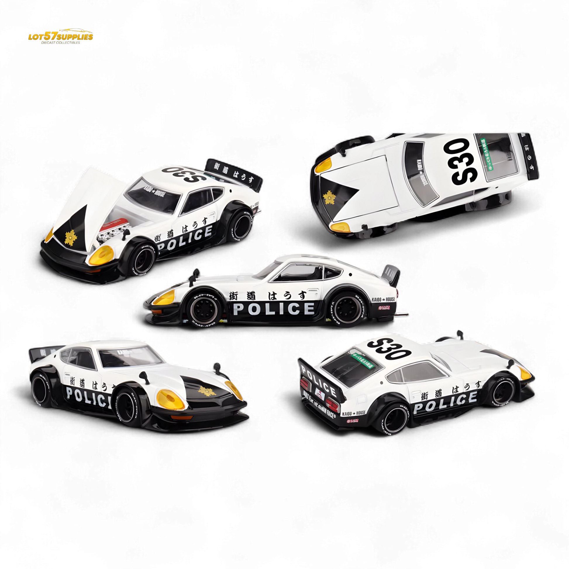 Pre-order Nissan Fairlady Z GT Police diecast model by Lot57Supplies, 1:64 scale, detailed Nissan vehicle for collectors