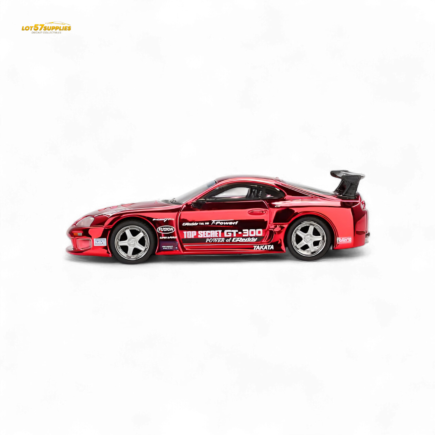 Mini GT Toyota Supra A80 Top Secret GT-300 diecast car in 1:64 scale, detailed model from Lot57Supplies Diecast Shop.