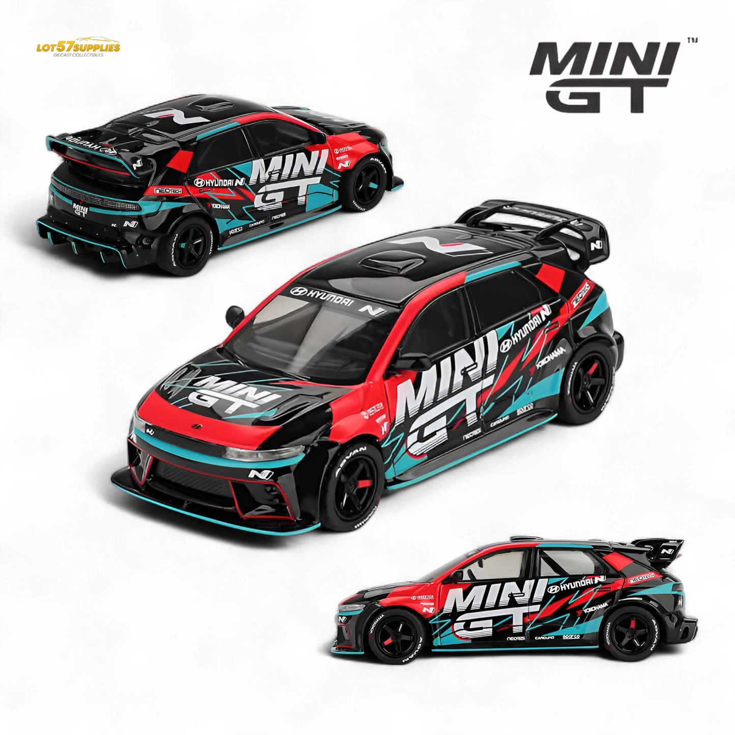 MiniGT Hyundai Ioniq 5N diecast model in 1:64 scale, detailed miniature car from Lot57Supplies Diecast Shop.