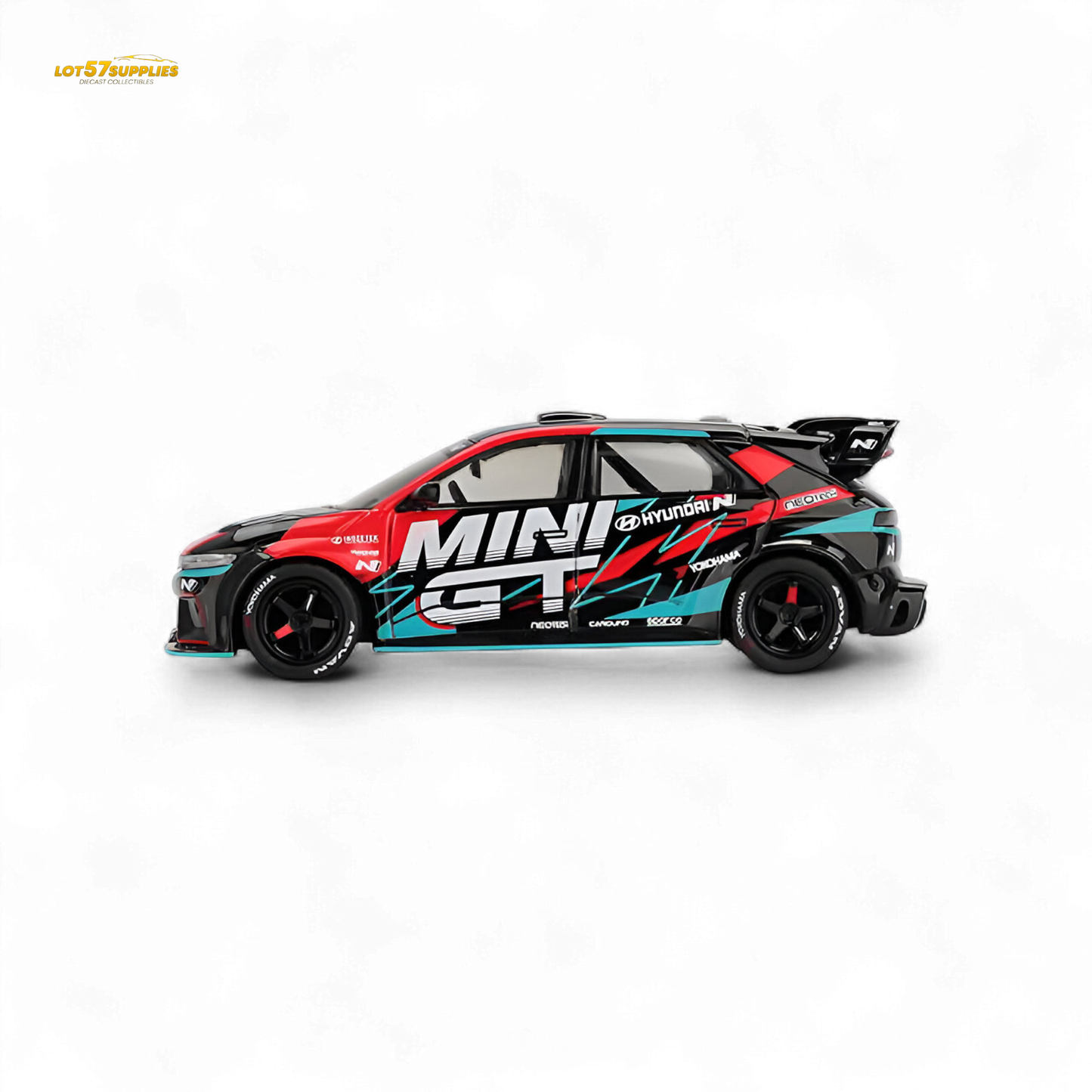 MiniGT Hyundai Ioniq 5N diecast model in 1:64 scale, detailed Hyundai car toy from Lot57Supplies Diecast Shop.