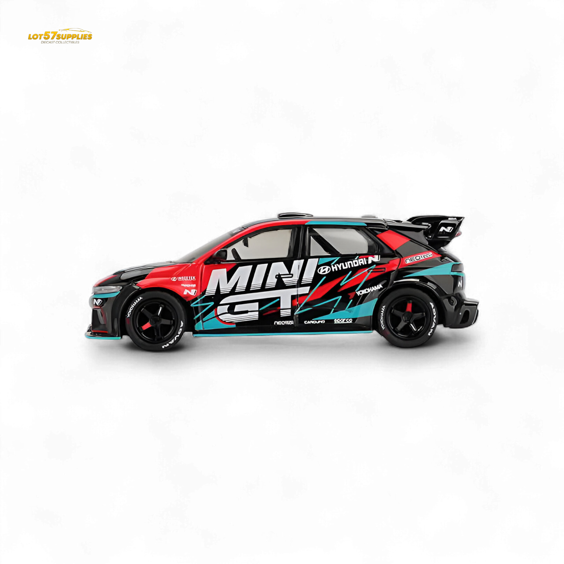 MiniGT Hyundai Ioniq 5N diecast model in 1:64 scale, detailed Hyundai car toy from Lot57Supplies Diecast Shop.