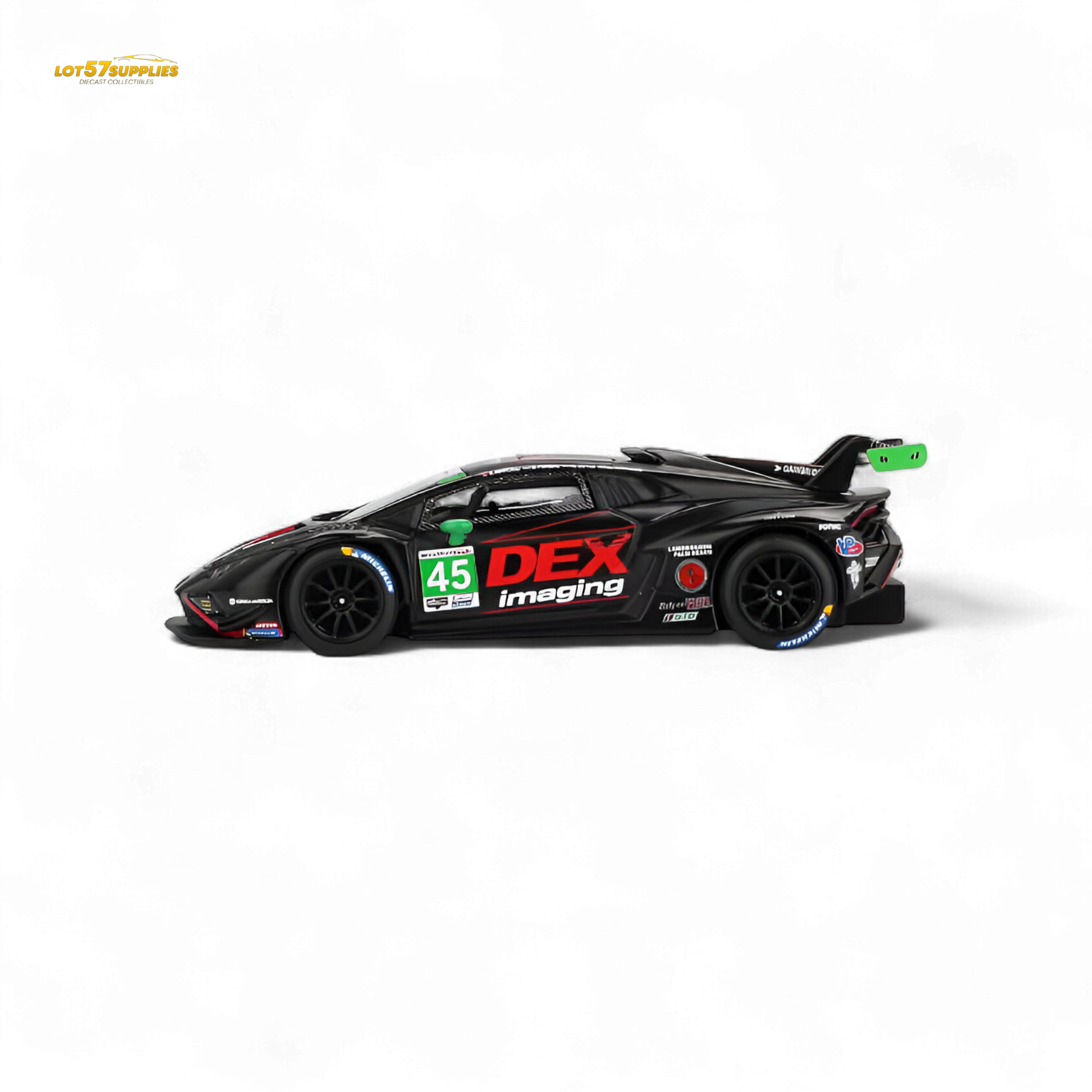 MiniGT Lamborghini Huracan STO2 LB 645 DEX diecast model in 1:64 scale, detailed Lamborghini collectible toy.