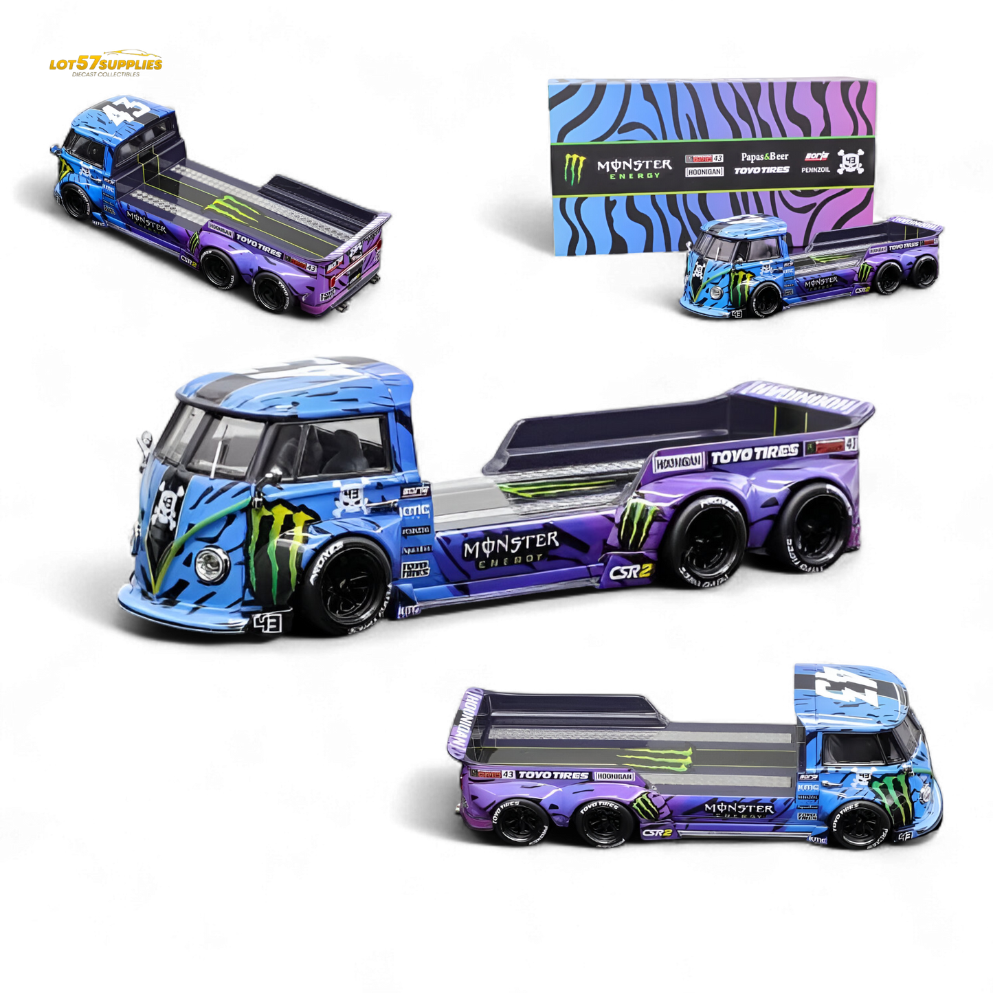 Liberty 64 VW Trailer - Monster Livery 1:64 - Evergreen Kings