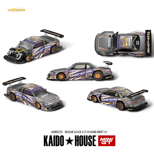 Pre-order Nissan KAIDO Nissan Silvia S13-R diecast model in 1:64 scale, detailed miniature car from Lot57Supplies Diecast Shop