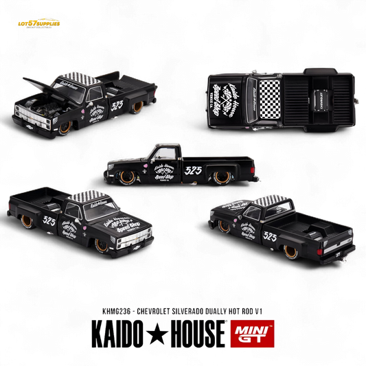 (Pre-Order) KAIDO Chevrolet Silverado Dually Hot Rod V1 1:64 - Evergreen Kings