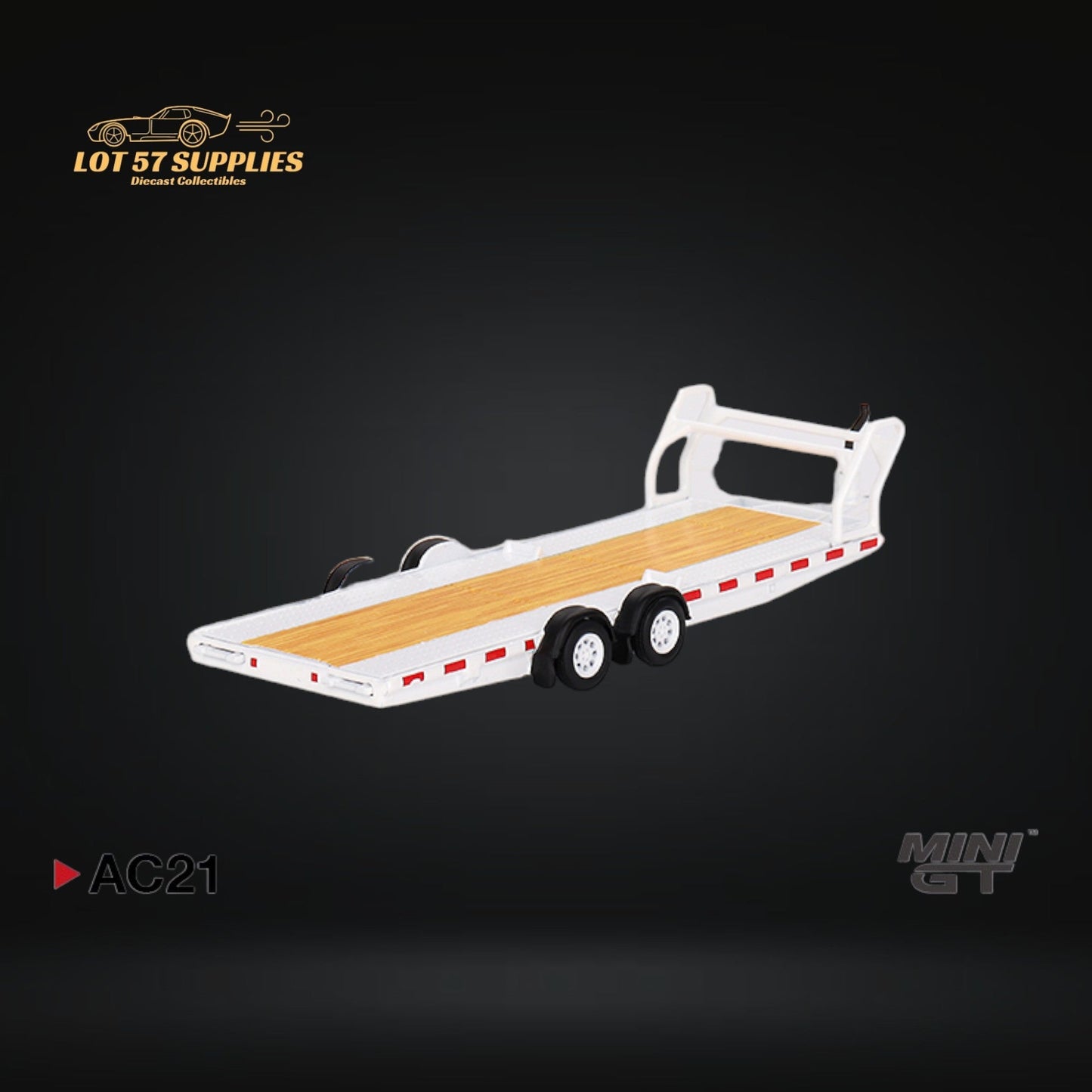 Mini-GT Car Hauler Trailer White 1:64 - Evergreen Kings