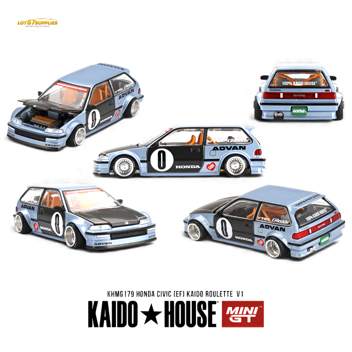 Mini GT x Kaido House Honda Civic EF 1:64 - Evergreen Kings