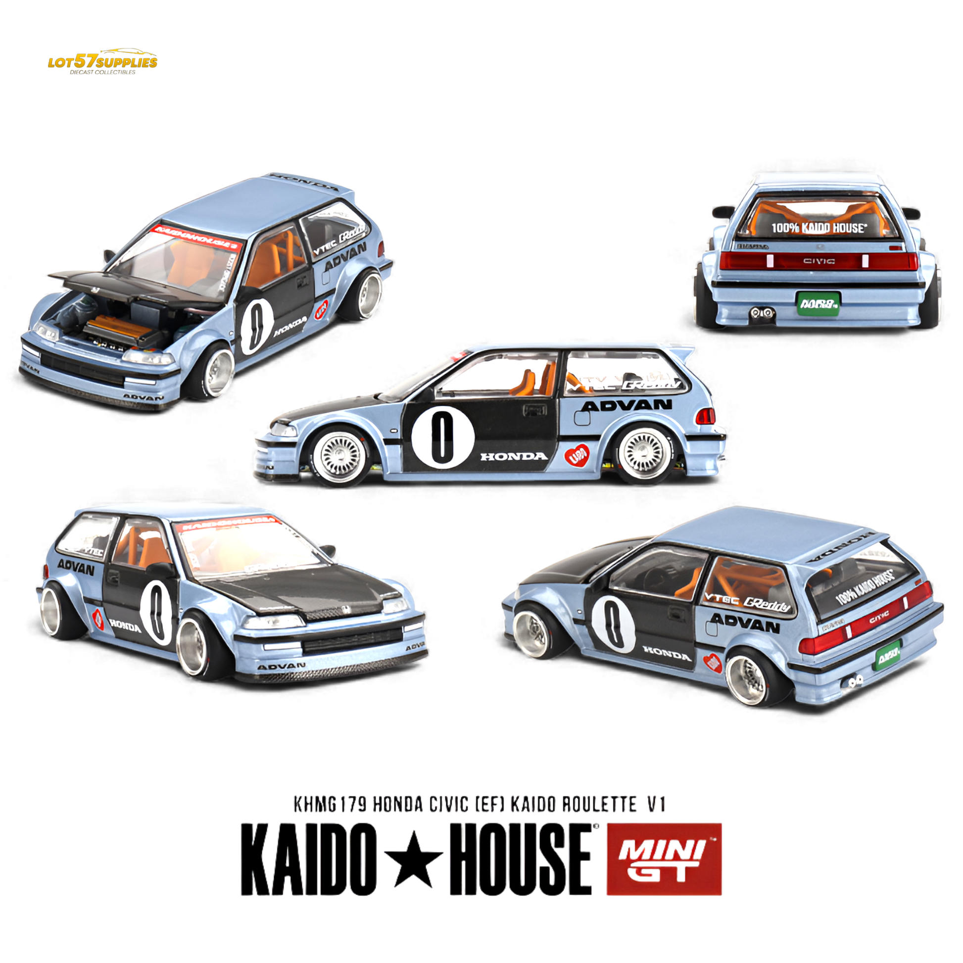 Mini GT x Kaido House Honda Civic EF 1:64 - Evergreen Kings