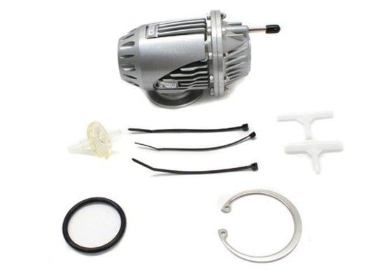 HKS Super Sequential Blow Off Valve 4 Kit SSQV4 for turbochargers, shown installed on a vehicle's engine.