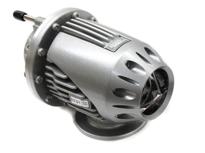 HKS Super Sequential Blow Off Valve 4 Kit SSQV4 turbocharger blow off valve installed on a vehicle, showcasing its stainless steel construction.