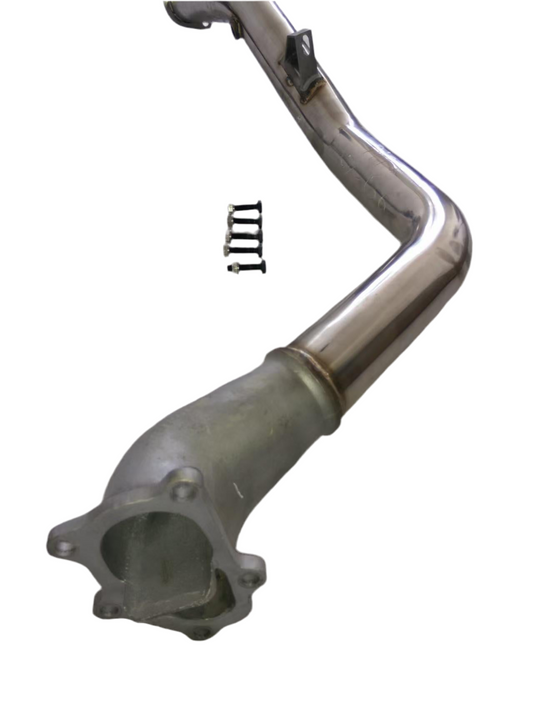 Speedzone Performance LLC SPDZ1 high flow catless downpipe for 2008-2014 WRX and 2008-2021 STI, with metal pipe and flange details.