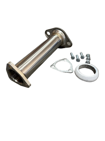 Speedzone Performance SPDZ1 2.5-inch straight flow test pipe for 96-00 Honda Civic EK9 downpipe, made of durable metal.