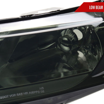 Spec-D OEM-Style LED strip headlights for 2006-2011 Honda Civic Sedan, chrome and smoked finish with modern LED design.