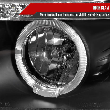 Spec-D R8-Style LED strip headlights for 2006-2011 Honda Civic Sedan, black finish with sleek LED accents.