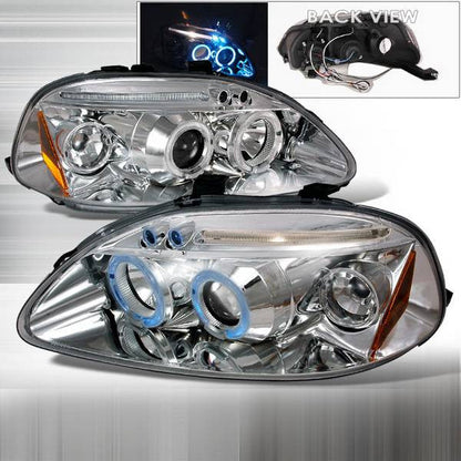 Spec-D 96-98 Honda Civic Projector Halo Headlights Chrome/Clear - Evergreen Kings