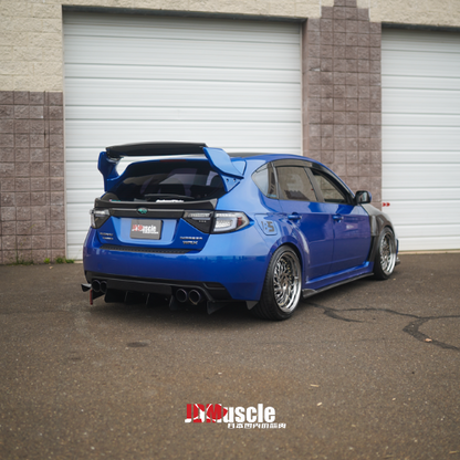 JDMuscle WRX/STI VS Style spoiler with brake lights, ABS finish, paint matched, partial carbon fiber for 2008-2014 Subaru WRX or STI