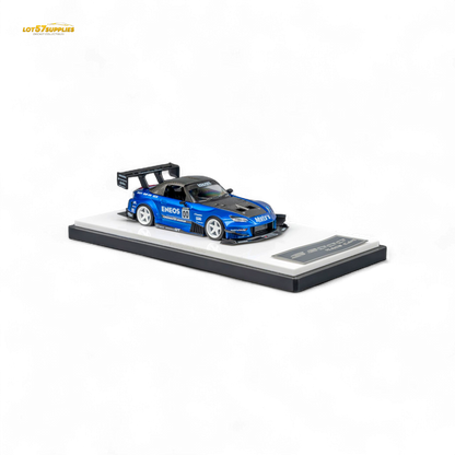 Candy blue 1:64 scale Honda MicroTurbo S2000 diecast model, ENEOS #00 TOP FUEL, by Lot57Supplies Diecast Shop.